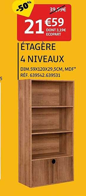 ÉTAGÈRE 4 NIVEAUX