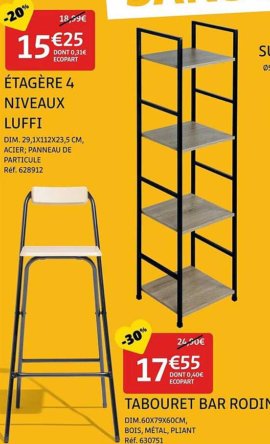 ÉTAGÈRE 4 NIVEAUX LUFFI