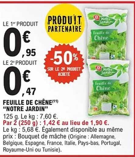 FEUILLE DE CHÊNE "NOTRE JARDIN"