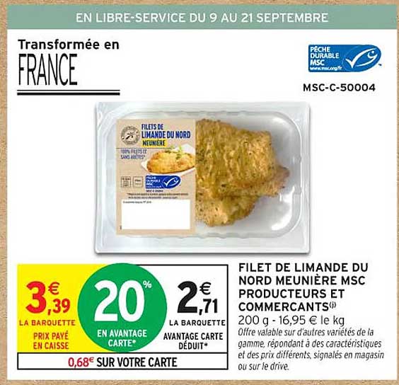 FILET DE LIMANDE DU NORD MEUNIÈRE MSC