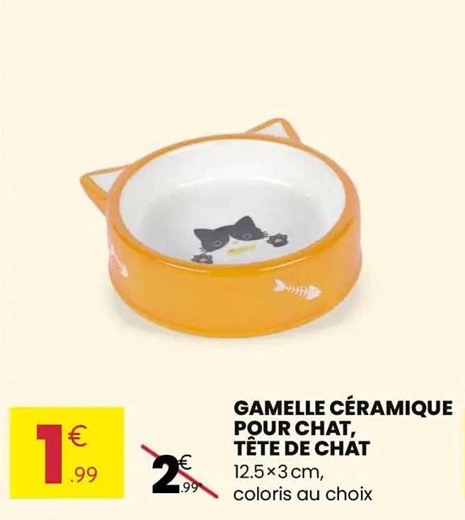 GAMELLE CÉRAMIQUE POUR CHAT, TÊTE DE CHAT