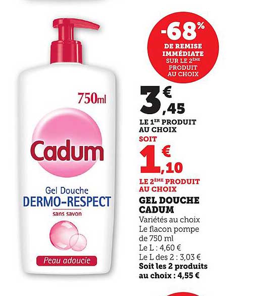 Gel Douche Cadum Dermo-Respect