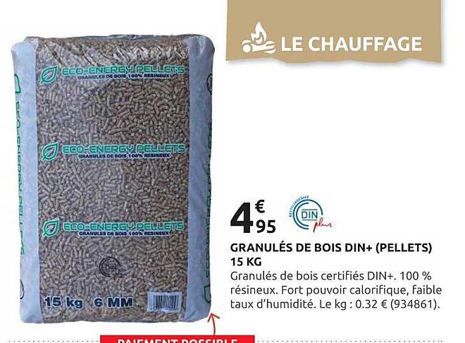 GRANULÉS DE BOIS DIN+ (PELLETS) 15 KG