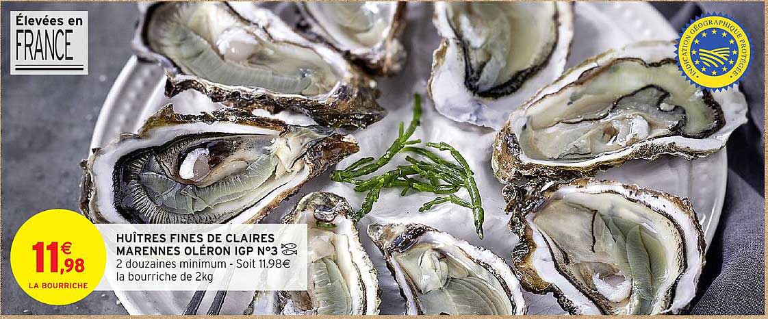 HUÎTRES FINES DE CLAIRES MARENNES OLÉRON IGP N°3