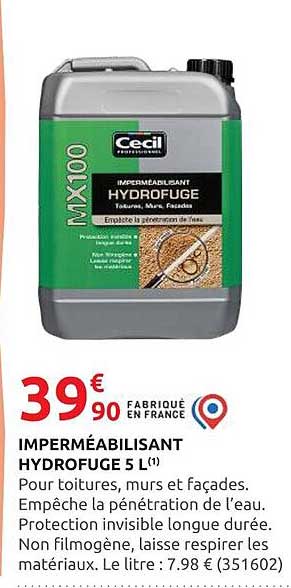 IMPERMÉABILISANT HYDROFUGE 5 L