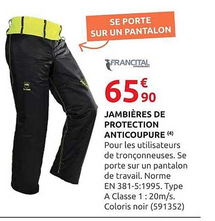 Jambières de Protection Anticoupure