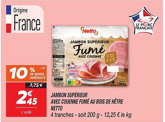 JAMBON SUPÉRIEUR FUMÉ AVEC COUENNE