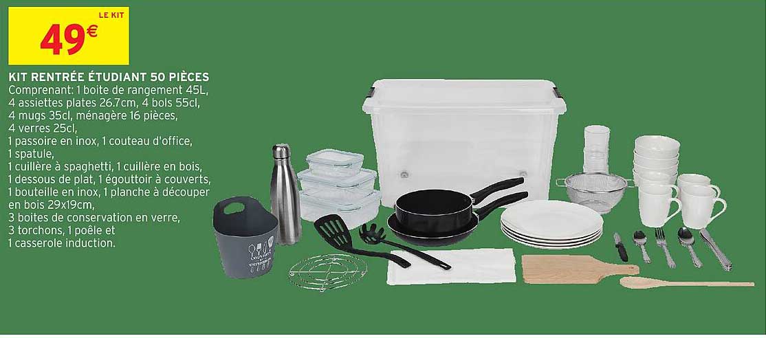 KIT RENTRÉE ÉTUDIANT 50 PIÈCES