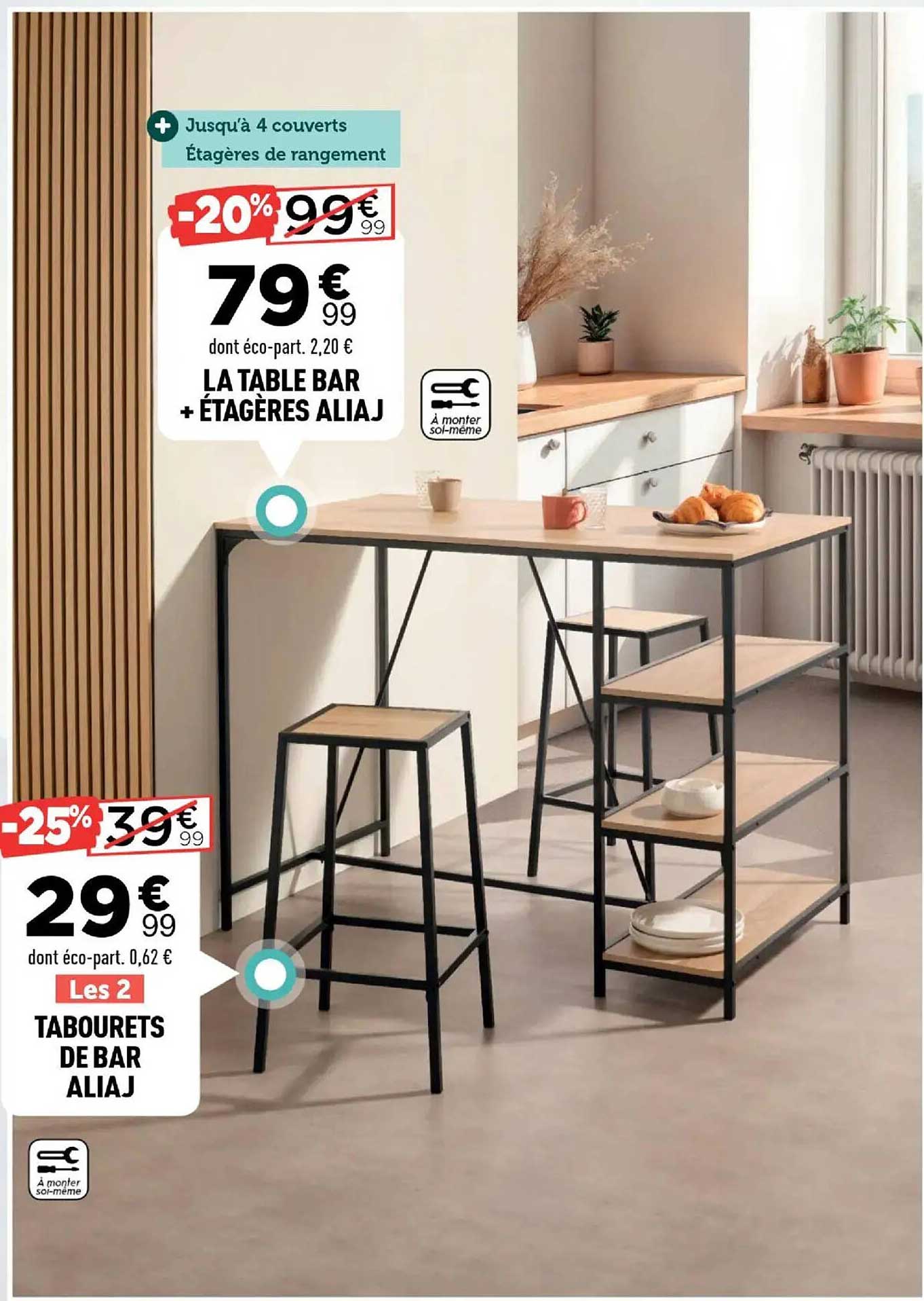 LA TABLE BAR + ÉTAGÈRES ALIAJ