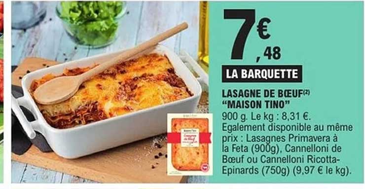 LASAGNE DE BŒUF "MAISON TINO"