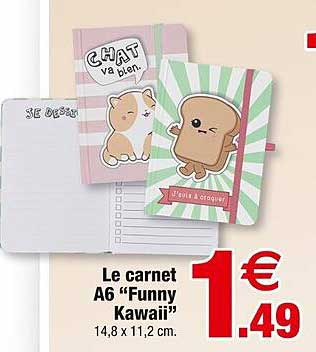 Le carnet A6 "Funny Kawaii"