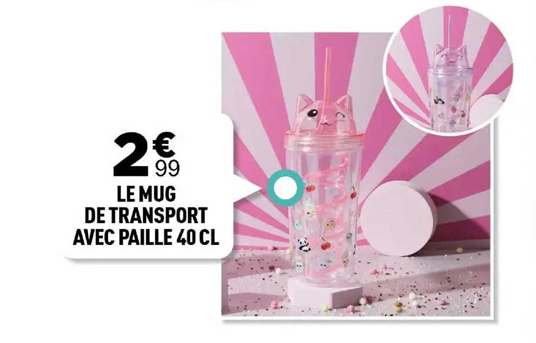 LE MUG DE TRANSPORT AVEC PAILLE 40 CL