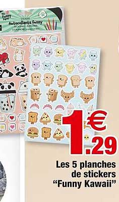 Les 5 planches de stickers “Funny Kawaii”