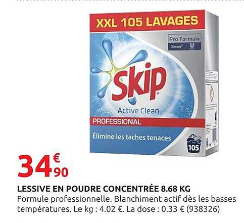 LESSIVE EN POUDRE CONCENTRÉE 8.68 KG