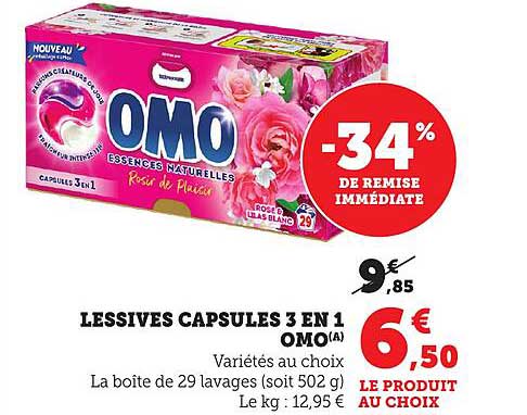 LESSIVES CAPSULES 3 EN 1 OMO