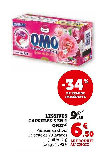 LESSIVES CAPSULES 3 EN 1 OMO(A)