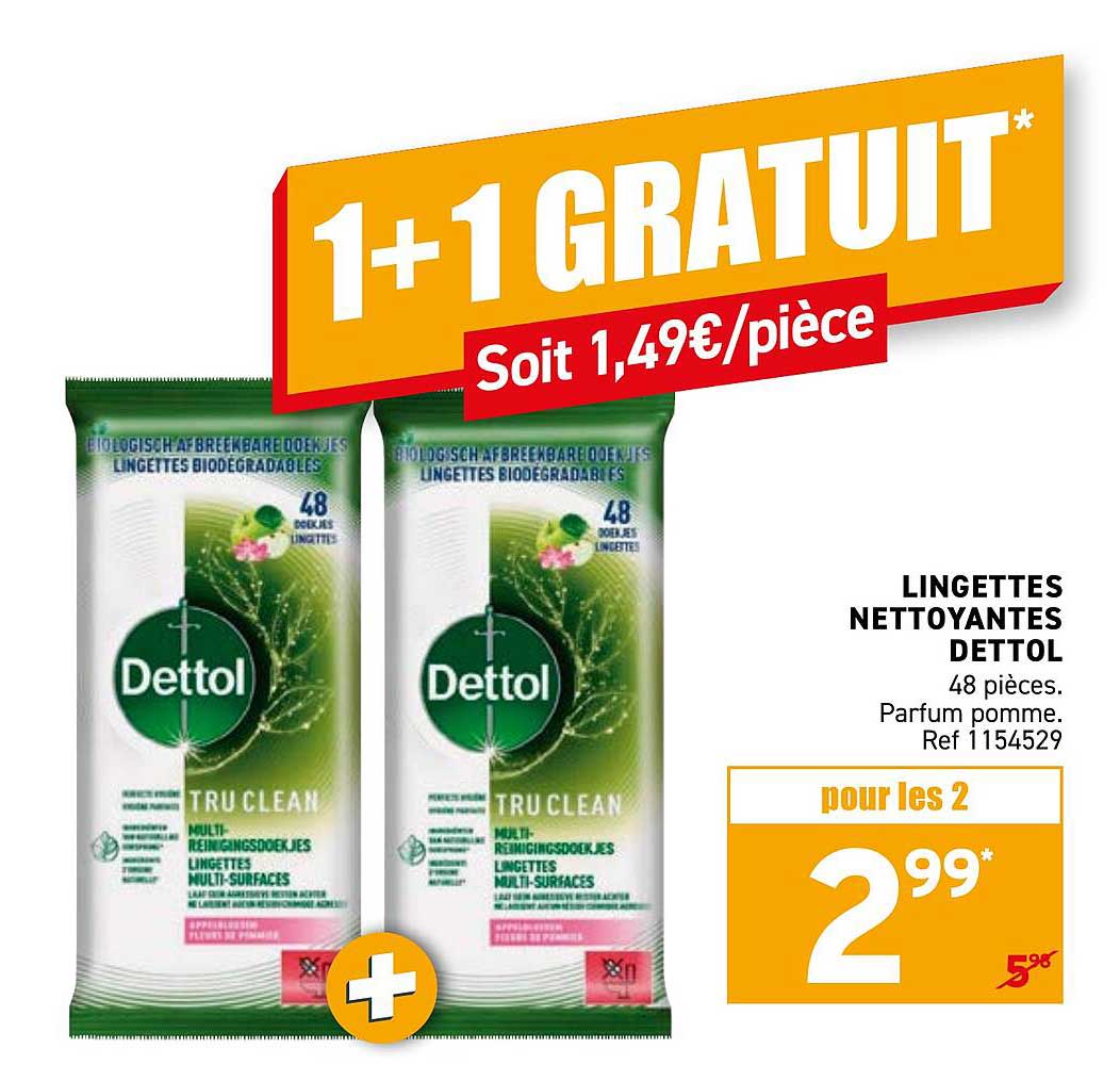 LINGETTES NETTOYANTES DETTOL