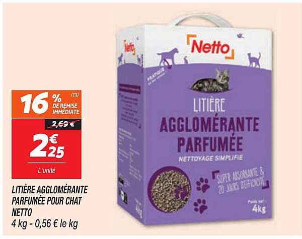 LITIÈRE AGGLOMÉRANTE PARFUMÉE POUR CHAT NETTO