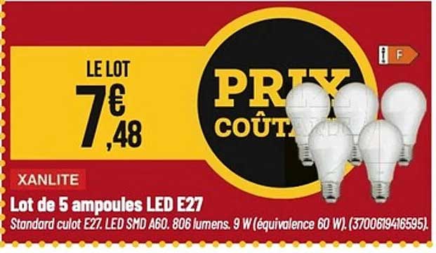 Lot de 5 ampoules LED E27
