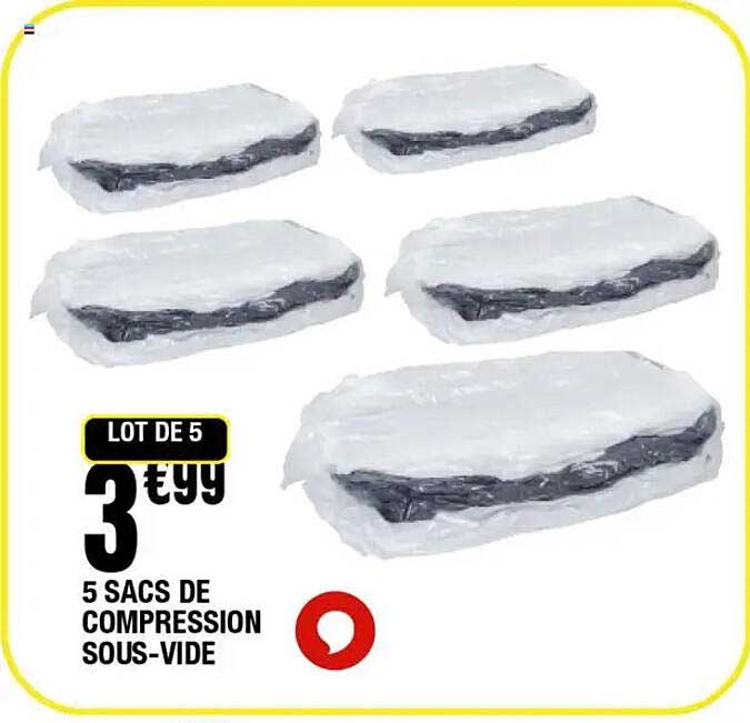 LOT DE 5 SAC DE COMPRESSION SOUS-VIDE