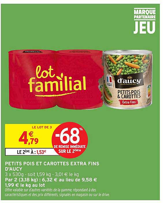 Lot Familial d'Aucy - Petits Pois et Carottes Extra Fins