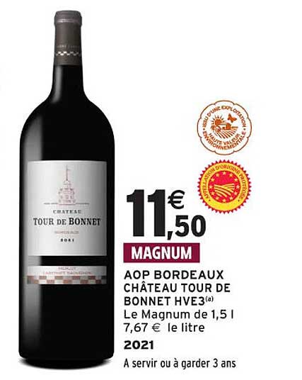 MAGNUM AOP BORDEAUX CHÂTEAU TOUR DE BONNET HVE3