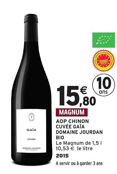 MAGNUM AOP CHINON CUvée GAÏA DOMAINE JOURDAN BIO