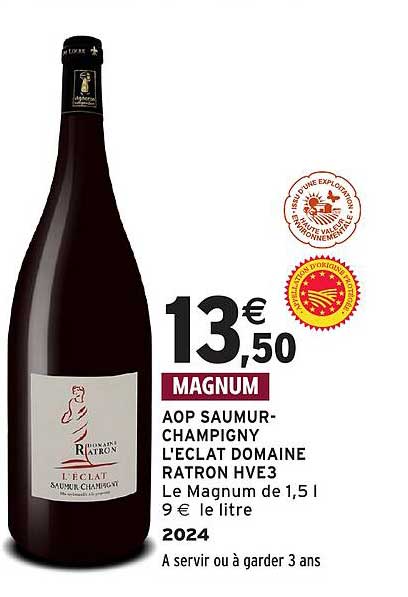 MAGNUM AOP SAUMUR-CHAMPIGNY L'ÉCLAT DOMAINE RATRON HVE3