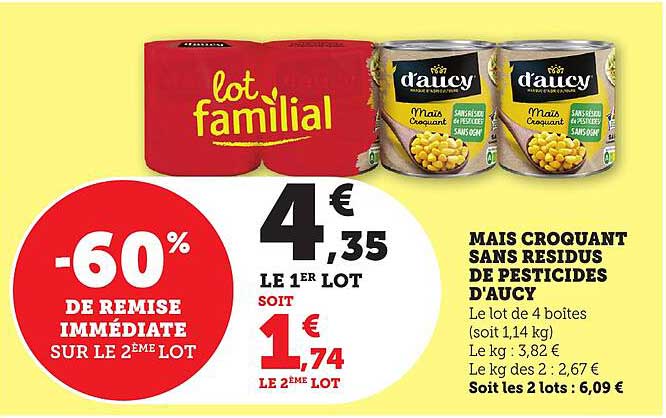 MAIS CROQUANT SANS RESIDUS DE PESTICIDES D'AUCY