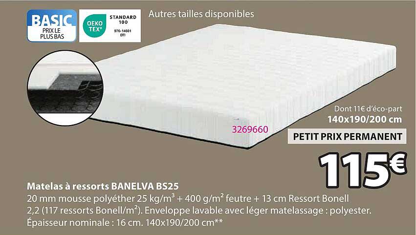 Matelas à ressorts BANELVA BS25