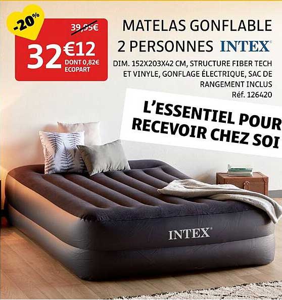 MATELAS GONFLABLE 2 PERSONNES INTEOX