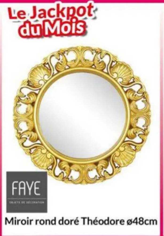 Miroir rond doré Théodore ø48cm