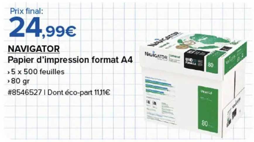 NAVIGATOR Papier d'impression format A4