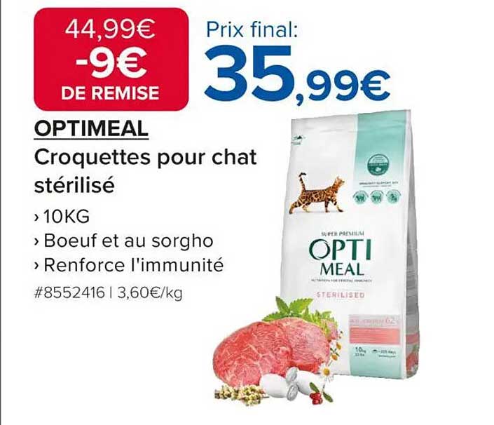 OPTIMEAL Croquettes pour chat stérilisé