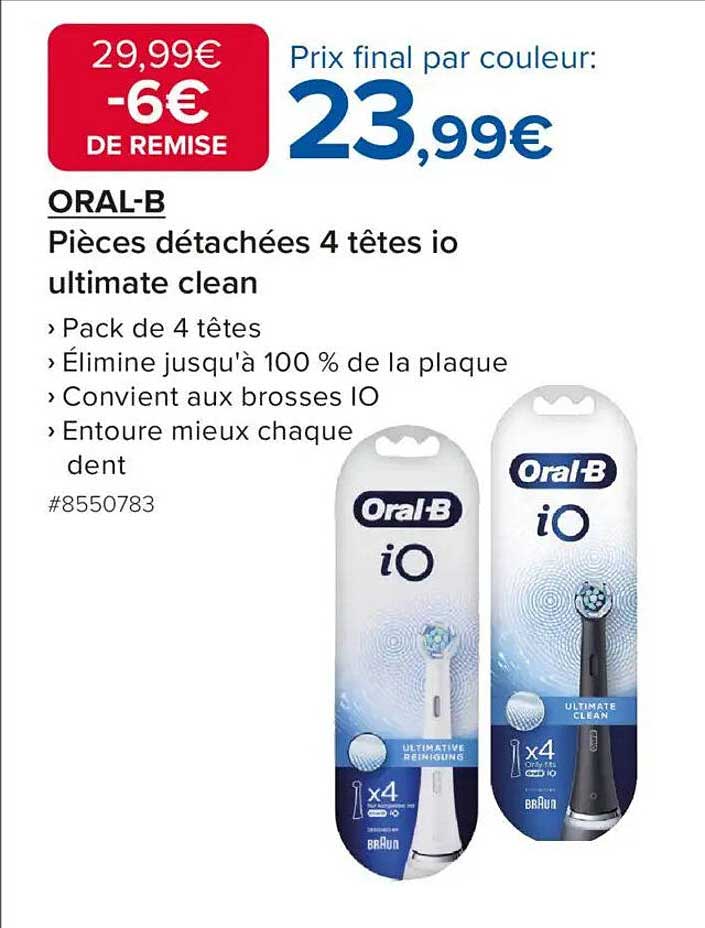 ORAL-B Pièces détachées 4 têtes io ultimate clean