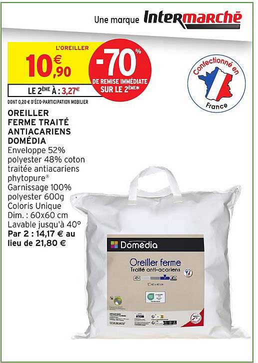 OREILLER FERME TRAITÉ ANTIACARIENS DOMÉDIA