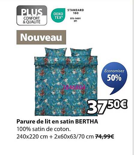 Parure de lit en satin BERTHA
