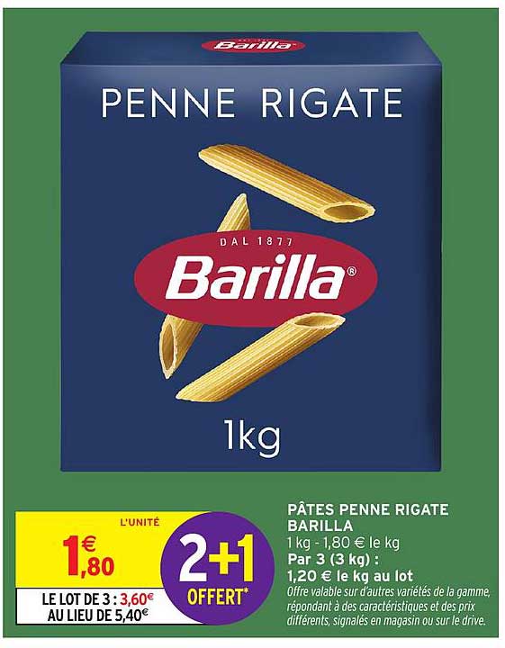 PÂTES PENNE RIGATE BARILLA