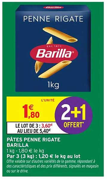 PÂTES PENNE RIGATE BARILLA