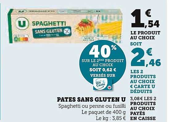 PATES SANS GLUTEN U