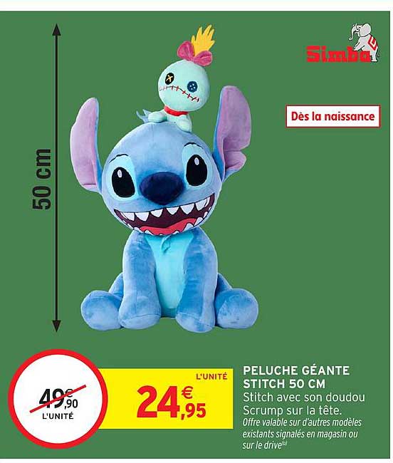 PELUCHE GÉANTE STITCH 50 CM