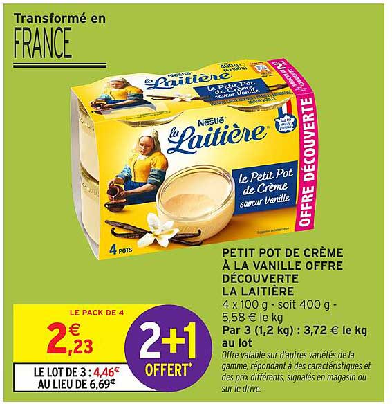 PETIT POT DE CRÈME À LA VANILLE OFFRE DÉCOUVERTE LA LAITIÈRE