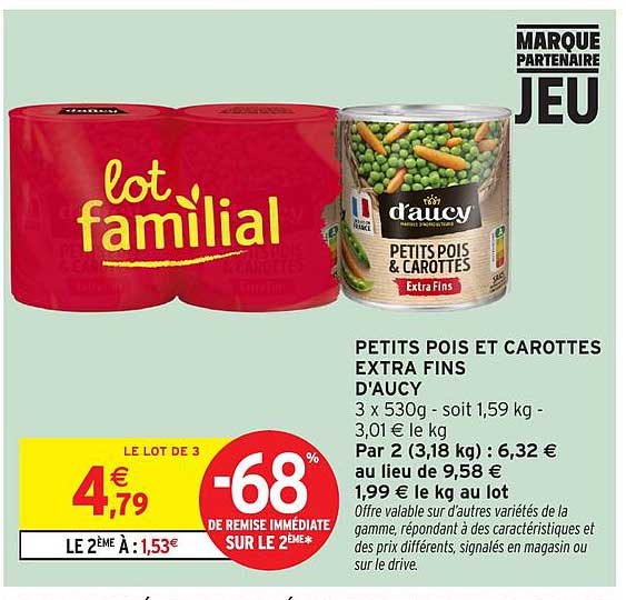 PETITS POIS ET CAROTTES EXTRA FINS D'AUCY