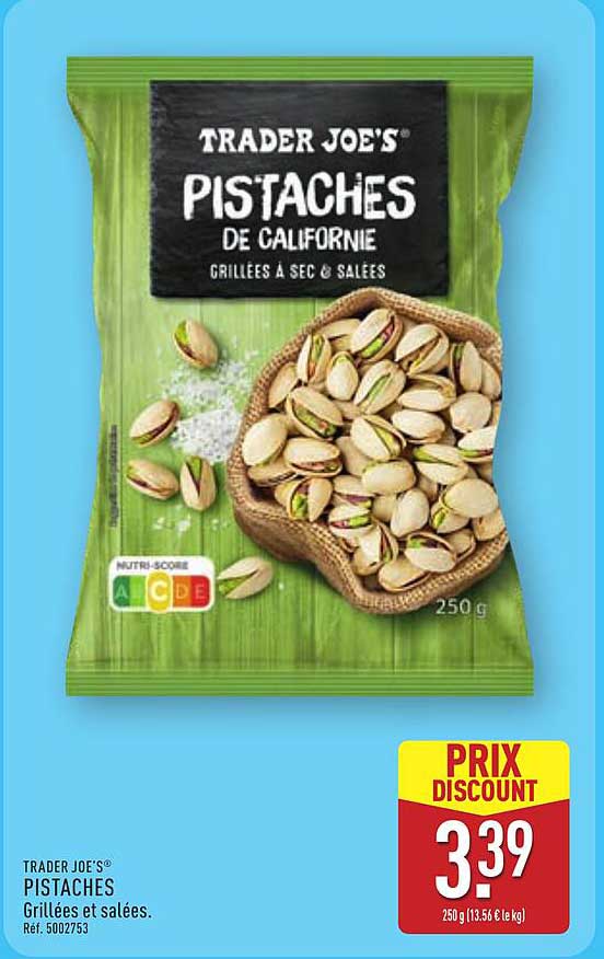 PISTACHES DE CALIFORNIE GRILLÉES À SEC & SALÉES