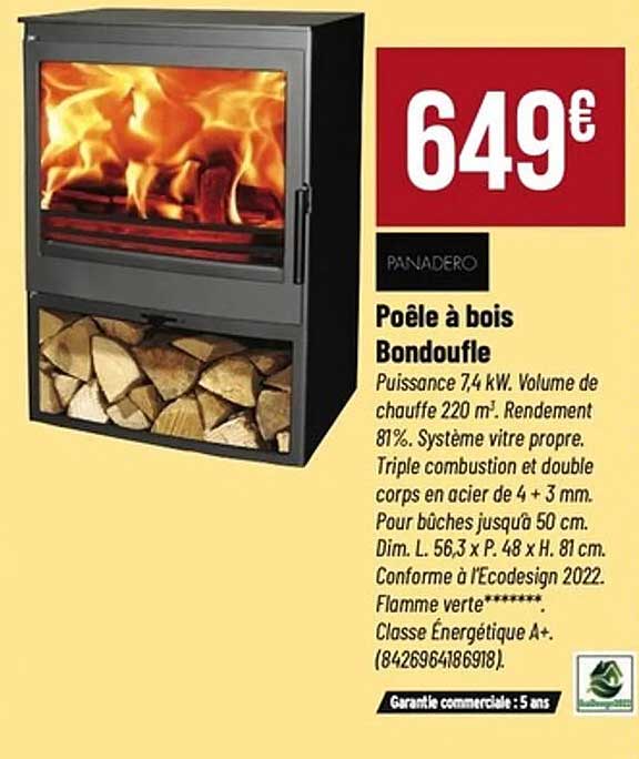 Poêle à bois Bondoufle