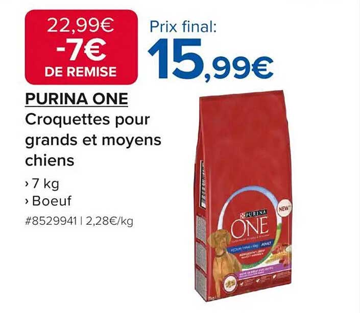 PURINA ONE Croquettes pour grands et moyens chiens