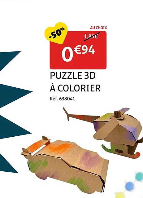 PUZZLE 3D À COLORIER