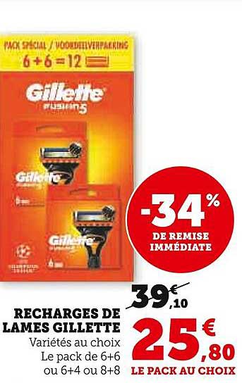 RECHARGES DE LAMES GILLETTE
