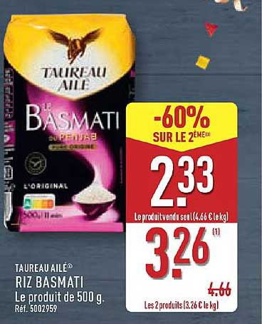 RIZ BASMATI TAUREAU AILE
