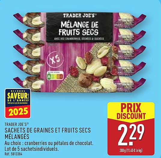 SACHETS DE GRAINES ET FRUITS SECS MÉLANGÉS